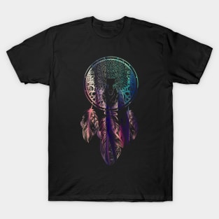 Deer Revealed in Dream Catcher, Deep Ocean Shadows T-Shirt